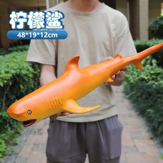 軟膠鯊魚海洋動物模型模擬大號大白鯊鯨魚海豚兒童3-9嵗生日禮物