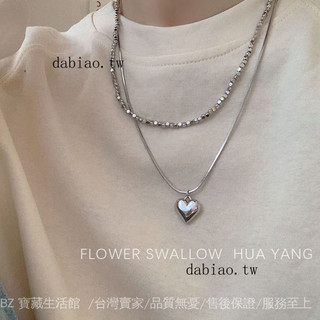 免運爆款🎇FLOWERWALL 譯花漾愛心雙層疊戴項鏈女ins冷淡風毛衣鏈小眾個性潮