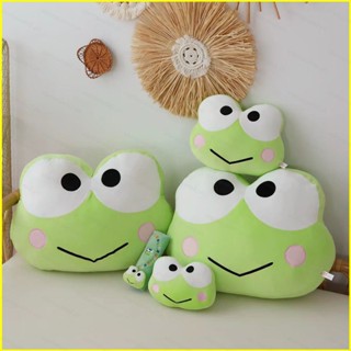 三麗鷗 ST2 Sanrio Keroppi 毛絨枕頭汽車裝飾填充娃娃汽車頭枕靠墊和毯子安全帶護肩 T