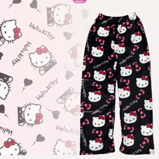 三麗鷗 Hello Kitty 卡通褲女加厚睡褲卡哇伊雙層彈力軟褲動漫禮物家居服