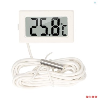 Crtw 數字水族溫度計 LCD 魚缸溫度計帶防水 NTC 探頭 -50°C~110°C 用於冰箱魚缸海洋爬行動物孵化器