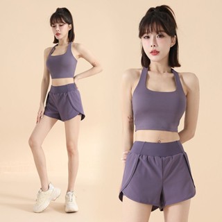 【隱藏口袋】瑜伽服女2025夏季新款專業普拉提訓練晨跑步大尺碼健身套裝運動上衣5.13