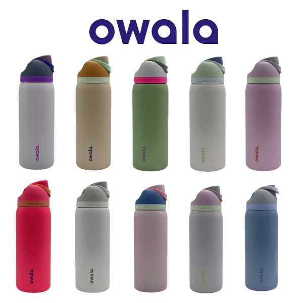 Owala Freesip 玻璃杯 24 盎司 32 盎司不銹鋼真空保溫水瓶不含 BPA,保持飲料冷/熱時間