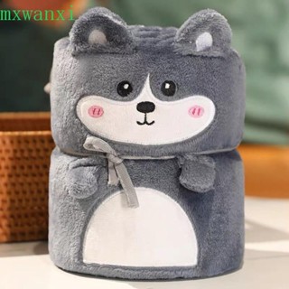 MXWANXI空調毯,卡通片珊瑚絨午睡毯,毛絨毯子雙重用途舒服的柔軟的汽車捲毯四季