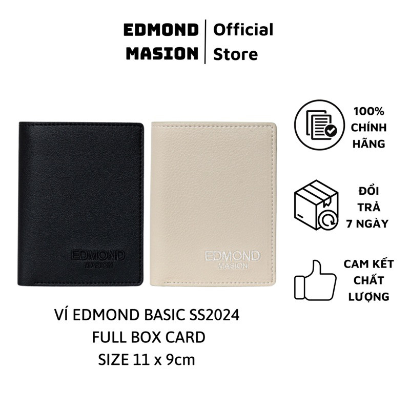 Edmond MASION Basic SS2024 短款折疊錢包 EDM EMM 錢包高品質 simili 皮革全盒尺