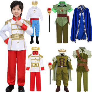 迪士尼童話彼得潘青蛙國王王子服裝兒童男孩皇家角色扮演嘉年華萬聖節生日派對衣服皇冠斗篷全套