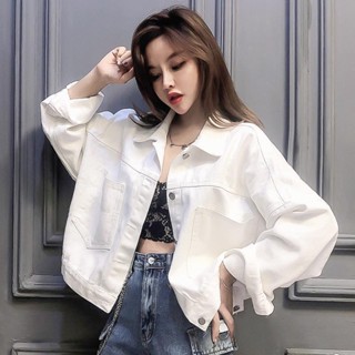 春季白色工裝外套女士春裝新款韓版寬鬆百搭短版上衣夾克春秋20250513