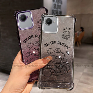 Realme C30 c30s NAREO 50i PRIME 手機殼滑板車小狗四角閃光紙矽膠 TPU 透明軟殼 HBC