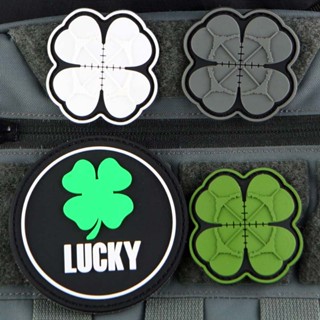 【定製】PVC Lucky Clover LUCKY Clover3D Velcro Patch /徽章/臂章/徽章裝飾