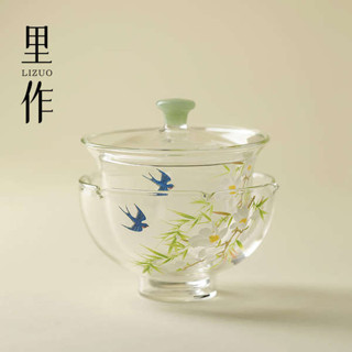 旅行茶具組 下午茶具組 茶具組 裡作高階玻璃快客杯一壺一杯旅行茶具便攜式一人飲茶杯蓋碗小套裝