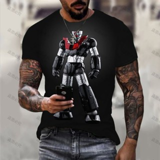 男士 T 恤 Y2k 上衣高畫質印花 T 恤 Mazinger Z 2024 Essentials 超大原宿衣服高品質時尚
