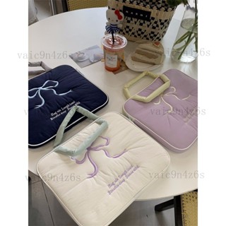 韓國ins可愛刺繡蝴蝶結ipad平闆11/13/15寸筆記本電腦收納包vaic