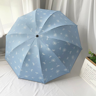 便攜傘ins風輕便雨傘折疊雨傘[S501]十骨大號雨傘印花小清新太陽傘黑膠防曬防紫外綫遮陽雨天兩用傘女