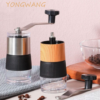 YONGWANG手動咖啡研磨機,手搖曲柄陶瓷磨芯咖啡磨坊,可調節的手持式視覺透明體咖啡豆研磨機