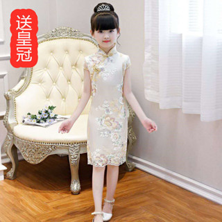 ❣️女童旗袍洋裝唐裝中國風漢服兒童古箏表演服裝小女孩夏季公主裙25.5.17