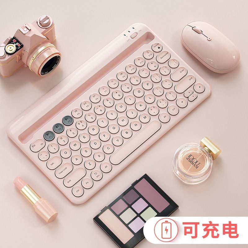 🚀臺灣現貨🚀BOW 無線藍牙鍵盤鼠標帶卡槽靜音打字便攜手機平板蘋果ipad通用女