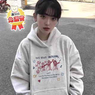 【OHSHI｜臺灣24h出貨】秋冬美式復古連帽衛衣帽t 衛衣大學t長袖上衣 連帽上衣寬鬆帽t慵懶風 冬天穿搭 加絨198