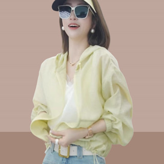 現貨速發#韓版上衣 女生著裝素色簡約防曬小衫輕薄透氣涼爽百搭外套女高級感時尚減齡上衣長袖上衣