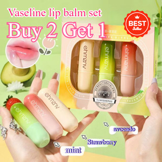 VASELINE Ehmznv 凡士林唇部護理套裝 - 無色潤唇膏套裝,含天然水果精華,隔夜修護