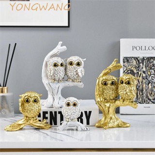 YONGWANG動物雕像,創意模擬的貓頭鷹擺件,工藝品防水的樹脂生動的微型雕像雕塑客廳