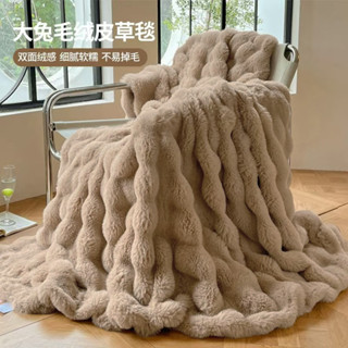 新品-南極人鼕季床單加絨加厚毛毯鋪床兔毛絨毯子保暖午睡毯雙麵絨被單