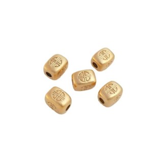 宏雲Hongyun-Ala新品-強保色越南沙金福字長方塊路路通隔珠手工散珠diy手鏈首飾品配珠