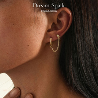 Dream Spark｜暢銷時尚百搭單排鑲鑽耳環ins流蘇個性耳圈耳扣女潮耳環