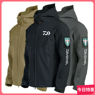 今日特價 速髮#真皮外套男 皮衣外套 皮外套 達瓦衝鋒衣防風防水保暖男戶外秋冬季釣魚服防寒加絨加厚釣魚套裝