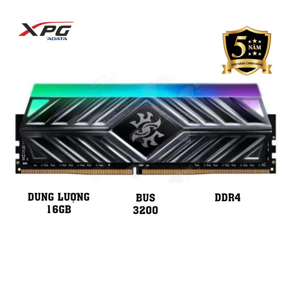 內存威剛 XPG D41 DDR4 16GB 3200 灰色 RGB (AX4U320016G16a-st41) - 正