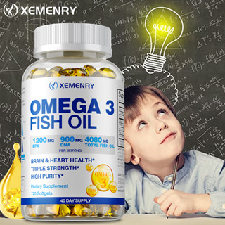 XEMENRY Omega 3 魚油 - 4,080 毫克 EPA 1200 毫克 DHA 900 毫克，60/120粒