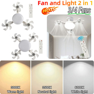吊扇帶 LED 燈 E27 通用調光 2 合 1 無人機風扇靜音天花板無人機風扇適用於餐廳臥室客廳