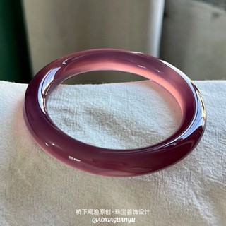 高冰種天然帝王紫瑪瑙手鐲玉髓手鐲紫羅蘭玉手鐲圓條手鐲翡翠色女高冰天然帝王紫瑪瑙翡翠手鐲20250521