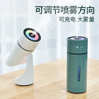 新款加濕器 車載 靜音 上下噴霧 usb 空氣淨化 迷你空調 案頭 夜燈 機械式 氛圍燈