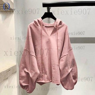 【桃園出貨】秒殺大尺碼 大尺碼上衣 素色大學T女 帽T 大尺碼鞦鼕 特大尺碼女裝 春鞦季韓版長袖連帽大學xie907