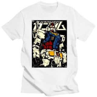 RX-78-2 高達T恤機動戰士機器人數碼印花歐碼透氣柔軟日本動漫T恤上衣復古T恤