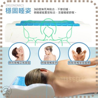 【冰晶涼感 凝膠涼感枕】記憶枕 降溫枕頭 乳膠記憶枕 太空記憶枕 乳膠枕 人體工學枕 銓聖【DE614】