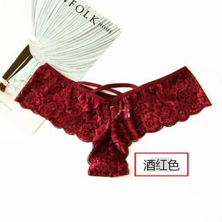 內衣 維多利亞低腰大尺碼內褲女士無痕丁褲 性感蕾絲三角褲