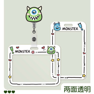 證件套掛繩 證件套 可愛ins大眼仔卡套工牌兩面透明護士醫生證件胸卡掛繩伸縮扣橫款雙面學生飯卡一卡通門禁卡公交捷運卡鑰匙