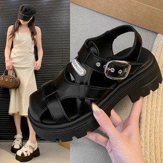 【夏季大促】編織羅馬涼鞋女2025年新款夏季網紅復古包頭厚底豬籠涼拖鞋ins潮 學校周邊 朋友送禮 流行