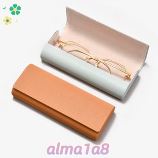 ALMA1A8眼鏡盒,PU皮革保護套太陽鏡儲物盒,便攜式金屬男人