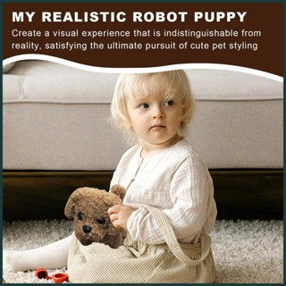 Robot Puppy 毛絨小狗機器人兒童互動填充動物電子機器人玩具吠叫跑步 banitw