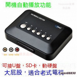 免運 C100 720P硬碟播放器 RM影片播放器支援U盤 SD卡移動硬碟新老電視