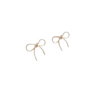 宏雲Hongyun-Ala新品-14k包金保色繞線蝴蝶結耳釘925銀針手工diy可粘珍珠耳環飾品配件
