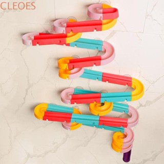CLEOESGU嬰兒拼裝軌道滑梯,可愛的豐富多彩的軌道溜滑梯吸盤玩具,塑膠DIY有趣的水滑梯玩具