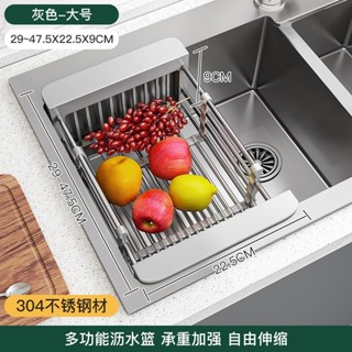 【🛒熱麥Remay】不鏽鋼可伸縮廚房瀝水置物架 伸縮瀝水架 廚房水槽置物架 廚房瀝水架 水槽收納架 多功能碗筷餐盤晾曬