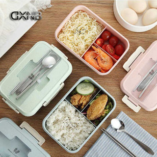 tempat nasi 便攜微波飯盒 便當盒 小麥秸稈日式分格飯盒保溫學生便當盒微波爐上班族成人帶蓋午餐盒