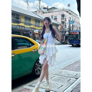 🥑微辣微甜 復古蕾絲設計感不規則蛋糕裙 高腰A字短裙女 雙層蕾絲拼接春夏半裙 高腰顯瘦蛋糕裙 百搭蓬蓬裙 法式裙子