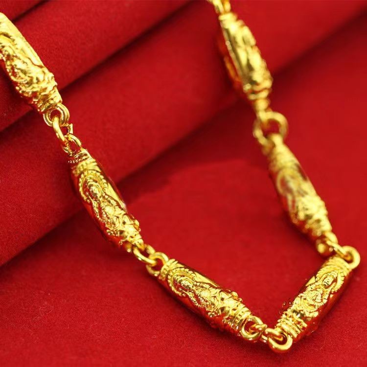 ❀限時特賣 新款南非錫金項鍊男士觀音鏈不掉色純錫金粗店鋪同款