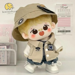 LONNGUVO 20CM 純棉娃娃衣服,酷可愛上衣牛仔褲套裝,可愛裝扮 DIY 休閒裝換裝遊戲娃娃配件兒童玩具