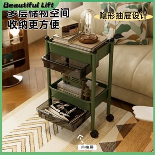 🔥 臺灣出貨免運🔥移動落地書架 置物架 廚房收納 臥室多層 家用客廳小推車 抽拉式